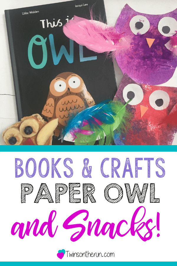paper owl craft, book & snack pairing for toddlers & preschoolers