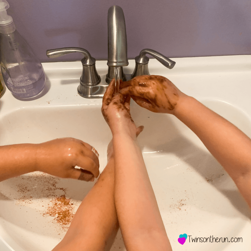 hand washing with kids